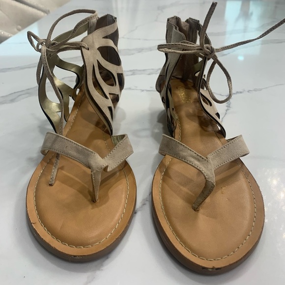 Women’s Gladiator Lace Up Zipper‎ Heel Sandals Size 8M - Picture 3 of 11